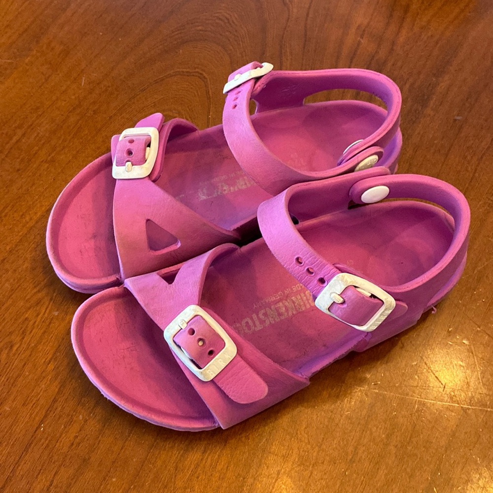 Magenta kid Birkenstocks size 27